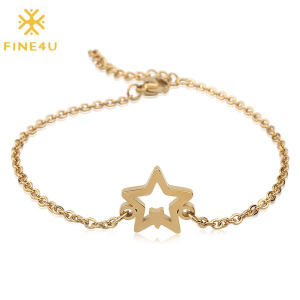 fine4u b263 stainless steel hollow star charm bracelet adjustable link chain bracelet statement jewelry for women, Black
fine4u b263 stainless steel hollow star charm bracelet adjustable link chain bracelet statement jewelry for women, Black