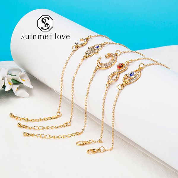 new crystal palm eye moon rhinestone bracelets for women fashion gold silver chain bracelet adjustable design classic party jewelry gift -y, Black 
new crystal palm eye moon rhinestone bracelets for women fashion gold silver chain bracelet adjustable design classic party jewelry gift -y, Black