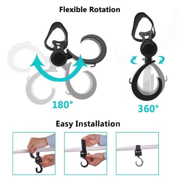 multi purpose new baby stroller hanger baby bag stroller hooks pram rotate 360 degree cart hook accessories #es
multi purpose new baby stroller hanger baby bag stroller hooks pram rotate 360 degree cart hook accessories #es