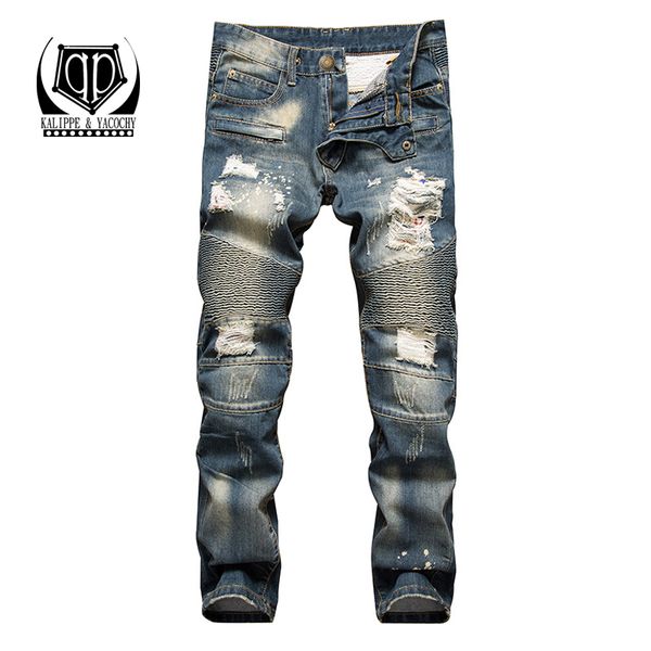 kalippe yacochy brand men distressed denim jeans masculina casual slim jean men's destroy biker jeans skinny ripped jean homme, Blue
kalippe yacochy brand men distressed denim jeans masculina casual slim jean men's destroy biker jeans skinny ripped jean homme, Blue