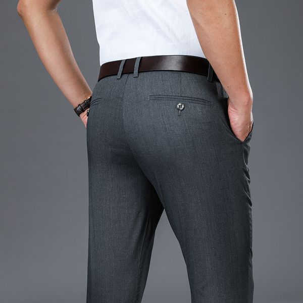 2020 summer new men's slim suit pants fashion business stretch male brand casual dress pants middle-aged straight long trousers, Black
2020 summer new men's slim suit pants fashion business stretch male brand casual dress pants middle-aged straight long trousers, Black