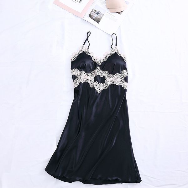 patchwork nightdress lace intimate lingerie women nighty satin spaghetti strap silky nightwear sleepwear 2020 new homewear, Black;red
patchwork nightdress lace intimate lingerie women nighty satin spaghetti strap silky nightwear sleepwear 2020 new homewear, Black;red