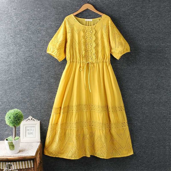 2020 new summer sweet round neck hollow embroidery lace dress short sleeve cotton dress women mori girl, Black;gray
2020 new summer sweet round neck hollow embroidery lace dress short sleeve cotton dress women mori girl, Black;gray