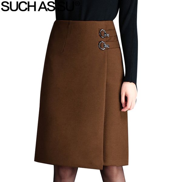 splice asymmetrical skirt women 2020 new fall winter brown black woolen high waist irregular skirt s-3xl size office lady
splice asymmetrical skirt women 2020 new fall winter brown black woolen high waist irregular skirt s-3xl size office lady