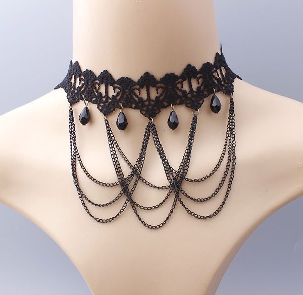 new retro fashionable black lace fringed necklace for women clavicle chain 2019, Golden;silver
new retro fashionable black lace fringed necklace for women clavicle chain 2019, Golden;silver