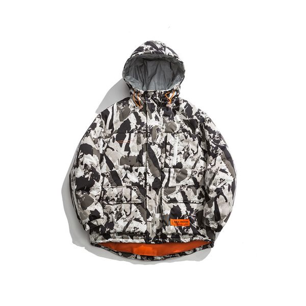 retro street tide brand hip-hop camouflage hooded cotton men's winter thick warm cotton coat, Black
retro street tide brand hip-hop camouflage hooded cotton men's winter thick warm cotton coat, Black