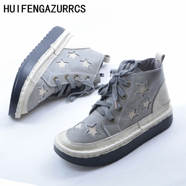 huifengazurrcs-thick bottomed muffin boots, new hand-made genuine leather shoes, women's leisure ankle boots, Black 
huifengazurrcs-thick bottomed muffin boots, new hand-made genuine leather shoes, women's leisure ankle boots, Black