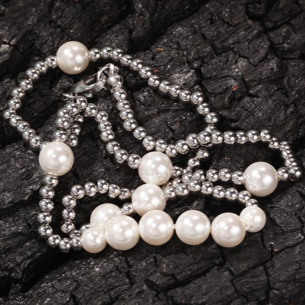wholesale-pearl stainless steel ball hip hop necklace europe and america style men's rap necklace, Silver
wholesale-pearl stainless steel ball hip hop necklace europe and america style men's rap necklace, Silver