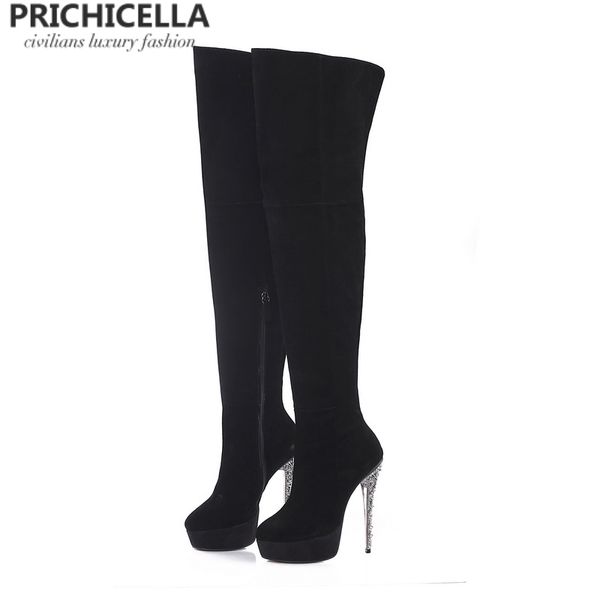 prichicella black suede glitter stiletto heel platform thigh high boots genuine leather long boots size34-42
prichicella black suede glitter stiletto heel platform thigh high boots genuine leather long boots size34-42