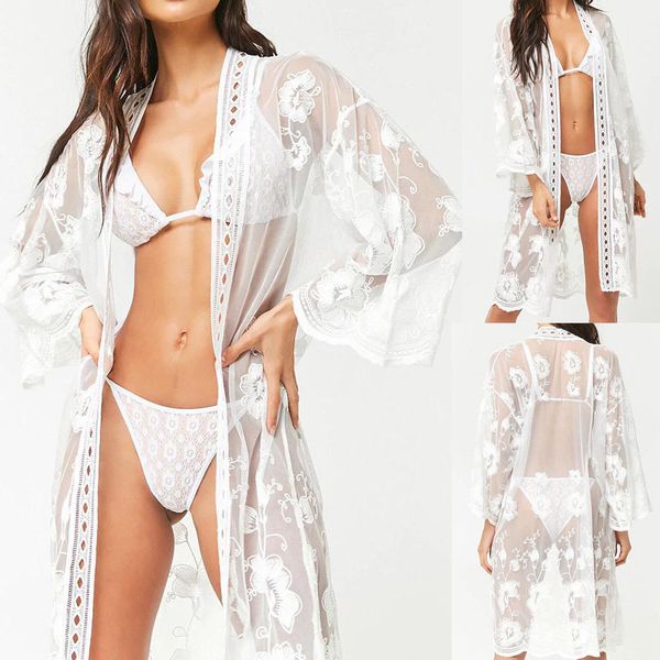 women spring long sleeve boho lace floral cardigan robes ladies white robes sleepwear, Black;red
women spring long sleeve boho lace floral cardigan robes ladies white robes sleepwear, Black;red