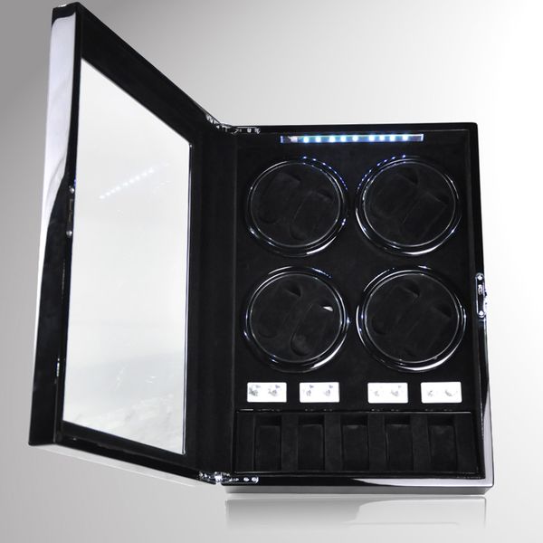 new design 8+5 automatic watch winder box watches storage case display with led light /tpd mode /door open switch, Black
new design 8+5 automatic watch winder box watches storage case display with led light /tpd mode /door open switch, Black
