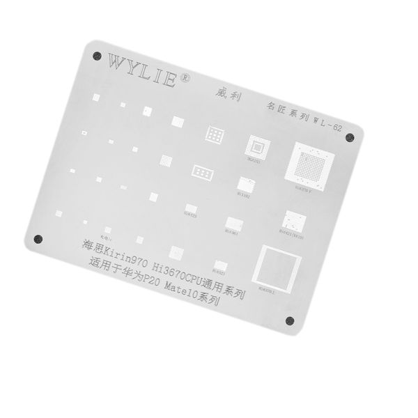 wylie silver stencil cpu universal reballing stencil for huawei p20 mate 10 for haisi kirin970 hi3670 cpu reballing wl-62
wylie silver stencil cpu universal reballing stencil for huawei p20 mate 10 for haisi kirin970 hi3670 cpu reballing wl-62