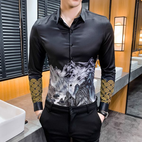 2020 designer print casual men shirt long sleeve slim fit dress shirts camisa masculina streetwear social tuxedo male clothing, White;black
2020 designer print casual men shirt long sleeve slim fit dress shirts camisa masculina streetwear social tuxedo male clothing, White;black