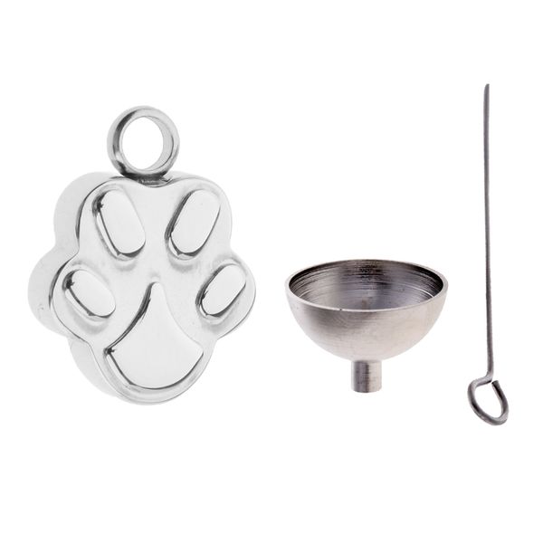 pet paw cremation charms pendant, memorial keepsake stianless steel urn pendant + urn funnel for diy necklace keychain, Silver
pet paw cremation charms pendant, memorial keepsake stianless steel urn pendant + urn funnel for diy necklace keychain, Silver