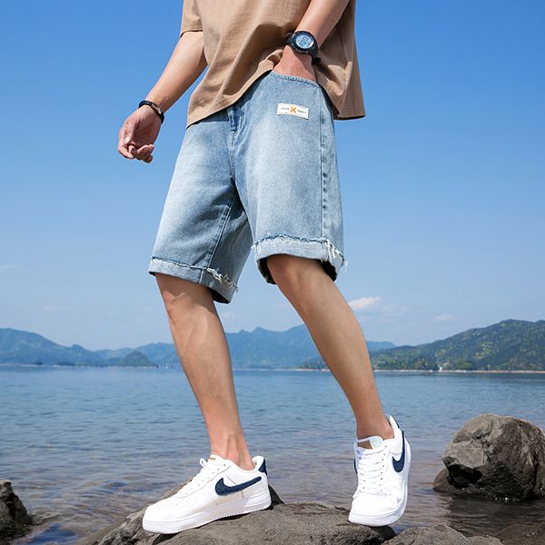 men jeans 2020 summer men's stretch short jeans fashion casual slim fit elastic denim men casual shorts, Blue
men jeans 2020 summer men's stretch short jeans fashion casual slim fit elastic denim men casual shorts, Blue