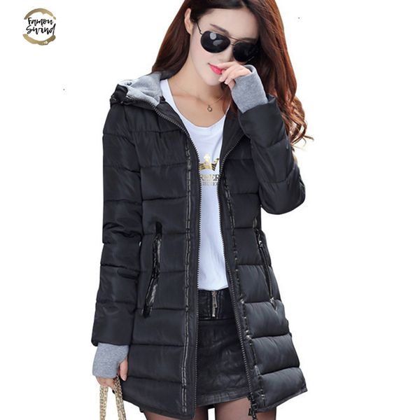 size plus 4xl warm winter jacket women down parkas long female causal slim jacket coat hooded zipper thick coat outwear, Black
size plus 4xl warm winter jacket women down parkas long female causal slim jacket coat hooded zipper thick coat outwear, Black
