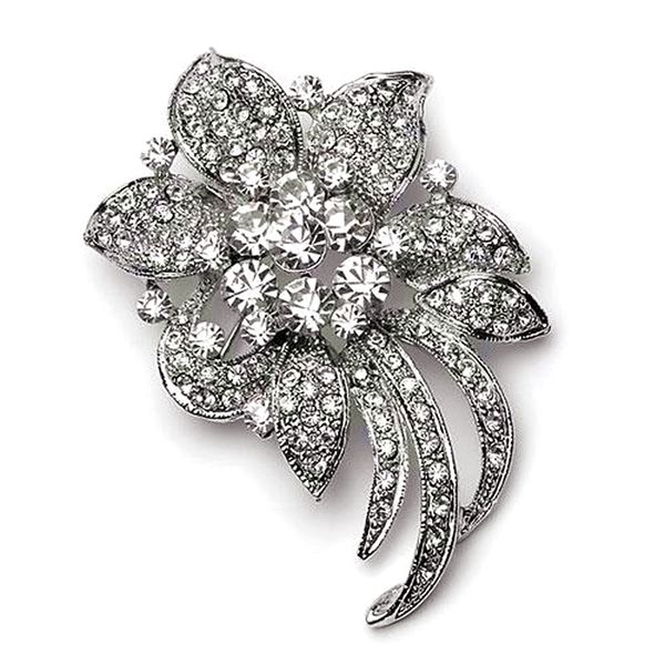 2.75 inch vintage style rhodium silver clear crystal diamante party corsage brooch prom party pins, Gray
2.75 inch vintage style rhodium silver clear crystal diamante party corsage brooch prom party pins, Gray