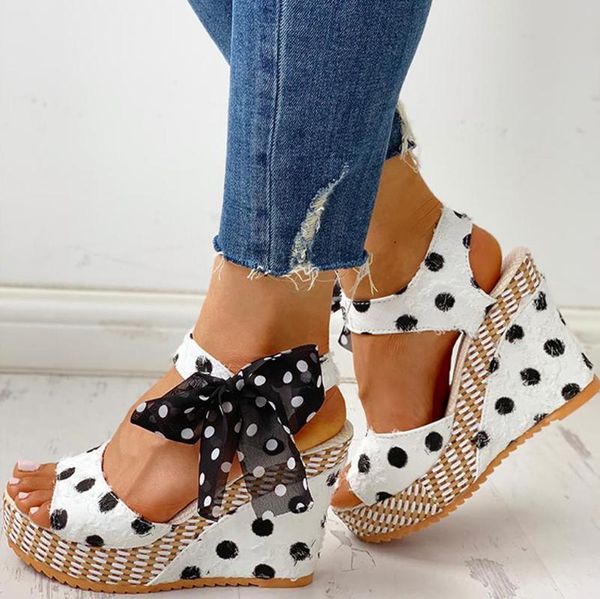 women's ladies platform wedges heel sandals fashion dot lace-up shoes footwear platform wedge slides beach shoes chaussures, Black
women's ladies platform wedges heel sandals fashion dot lace-up shoes footwear platform wedge slides beach shoes chaussures, Black