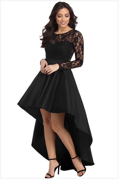 lace round neck long sleeves high low ruffles ladies dress round neck patchwork bundle waist bodycon gown formal prom party dresses, White;black
lace round neck long sleeves high low ruffles ladies dress round neck patchwork bundle waist bodycon gown formal prom party dresses, White;black