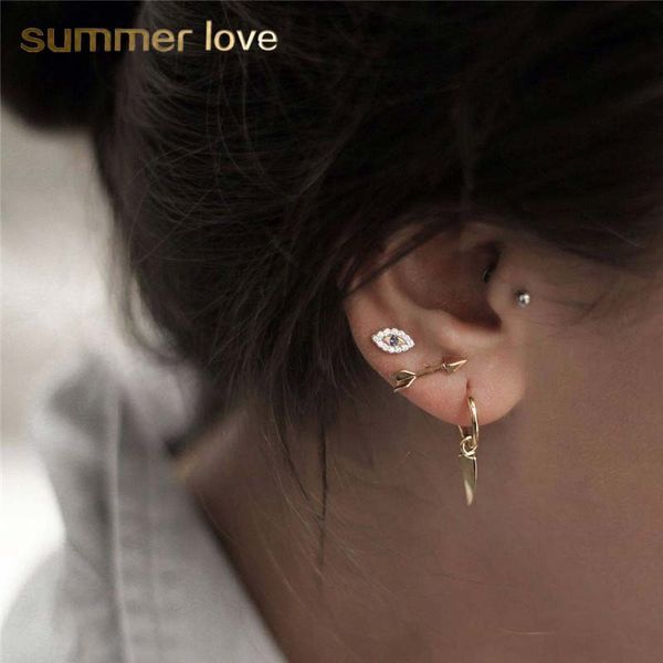 punk style small arrow crystal evil blue eye stud earring set for women gold color geometric earring with gift card party jewelry wholesale, Golden;silver
punk style small arrow crystal evil blue eye stud earring set for women gold color geometric earring with gift card party jewelry wholesale, Golden;silver