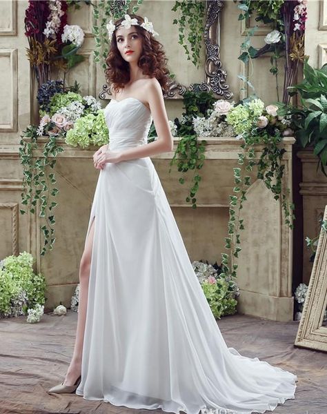 new elegant dresses ruffle sweetheart a line chiffon side split long wedding party bride dresses for women plus size wedding gowns, White
new elegant dresses ruffle sweetheart a line chiffon side split long wedding party bride dresses for women plus size wedding gowns, White