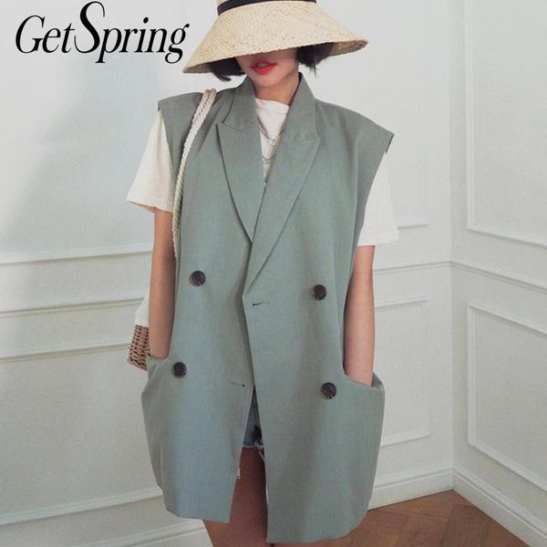 getspring women vest double breasted sleeveless women vest jacket white khaki green vintage all match vests 2020 fashion, Black;white
getspring women vest double breasted sleeveless women vest jacket white khaki green vintage all match vests 2020 fashion, Black;white