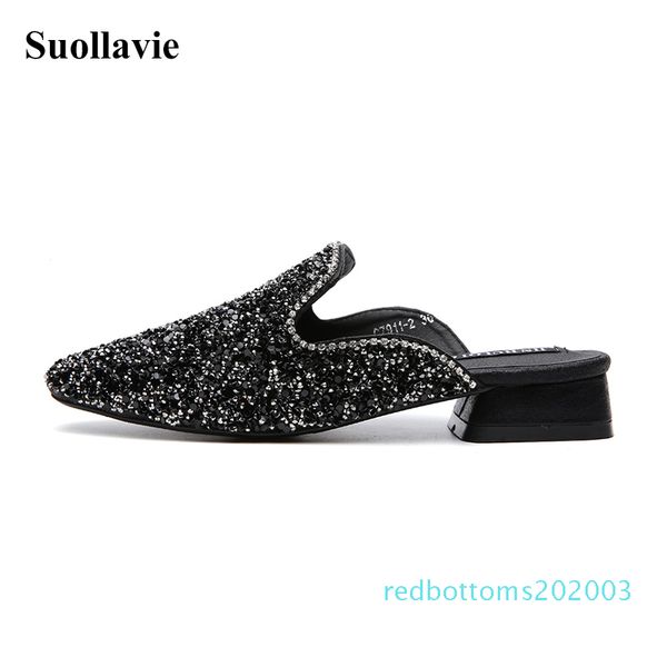 women slippers women square heel sandals shoes crystal sequined cloth casual female mules low heel ladies sandals bling slides r03, Black
women slippers women square heel sandals shoes crystal sequined cloth casual female mules low heel ladies sandals bling slides r03, Black