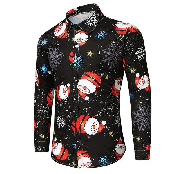 men and women 2019 new fashion personality casual long-sleeved shirt snowflake santa candy print christmas shirt shirt#g2, White;black
men and women 2019 new fashion personality casual long-sleeved shirt snowflake santa candy print christmas shirt shirt#g2, White;black