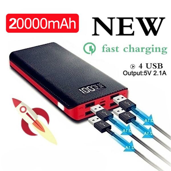 20000mah 4-usb portable power bank ports external battery power bank lcd display led digital display for iphone xiaomi
20000mah 4-usb portable power bank ports external battery power bank lcd display led digital display for iphone xiaomi