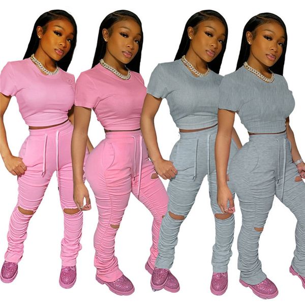 women solid color tracksuit t shirt 2 piece set short seleeve crop eggings summer clothes ripped outfits casual sportswear 2876, White
women solid color tracksuit t shirt 2 piece set short seleeve crop eggings summer clothes ripped outfits casual sportswear 2876, White