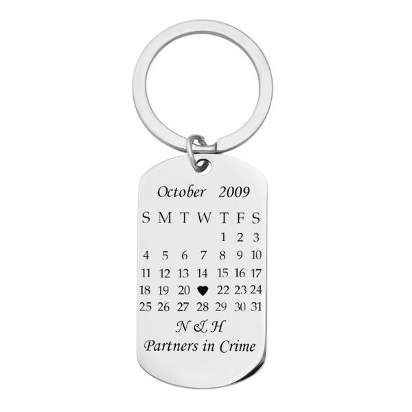 personalized stainless steel key ring custom special date calendar key chain rectangle to send lovers valentine's day jewelry, Silver
personalized stainless steel key ring custom special date calendar key chain rectangle to send lovers valentine's day jewelry, Silver