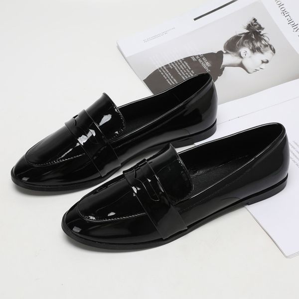 japanned leather brogue shoes woman pointed toe leather band creepers flats designer oxford derby shoes woman espadrilles s06, Black 
japanned leather brogue shoes woman pointed toe leather band creepers flats designer oxford derby shoes woman espadrilles s06, Black