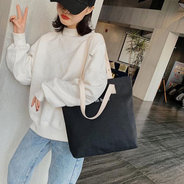 women handbags letters print fashion simple canvas large capacity delicate korean durable shoulder shopping totes bags
women handbags letters print fashion simple canvas large capacity delicate korean durable shoulder shopping totes bags