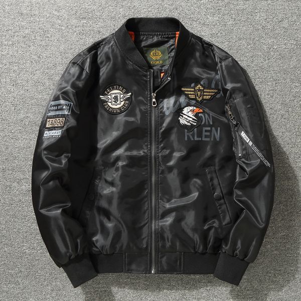 usa flag army bomber jackets men blue angels flying tigers pilot coats windbreaker hip hop men cloth dropshipping, Black;brown 
usa flag army bomber jackets men blue angels flying tigers pilot coats windbreaker hip hop men cloth dropshipping, Black;brown