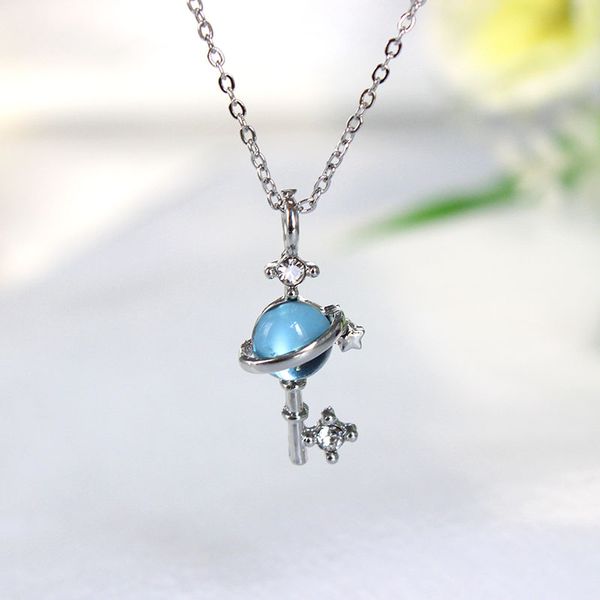 sansummer new style temperament cosmic aurora planet small fresh blue glass fantasy planet necklace new year gift 6336, Silver
sansummer new style temperament cosmic aurora planet small fresh blue glass fantasy planet necklace new year gift 6336, Silver