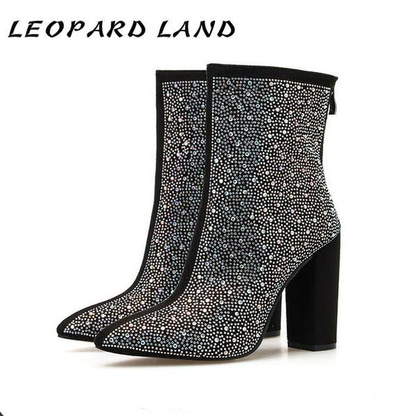 leopard land 2019 new korean version of the thick with high-heeled ankle boots stretch boots rhinestones large size 43 yards jxq, Black
leopard land 2019 new korean version of the thick with high-heeled ankle boots stretch boots rhinestones large size 43 yards jxq, Black