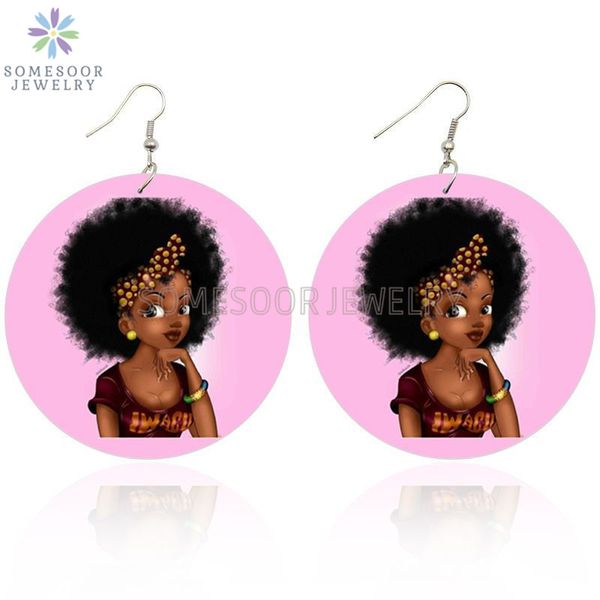 somesoor pink cute curls girl afro arts painted wooden drop earrings black braids natural hair design jewelry for women gifts, Silver
somesoor pink cute curls girl afro arts painted wooden drop earrings black braids natural hair design jewelry for women gifts, Silver