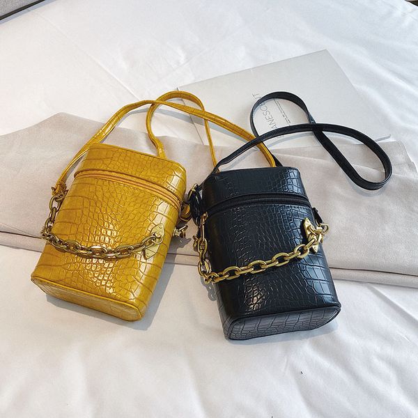 2020 lady stone texture shoulder bags barrel sharped bag b0049