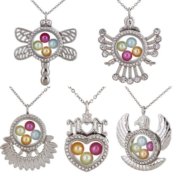 glass magnetic living memory locket pendant beads pearl cage rhinestone floating charms pendant 20'' steel chain necklace, Silver
glass magnetic living memory locket pendant beads pearl cage rhinestone floating charms pendant 20'' steel chain necklace, Silver