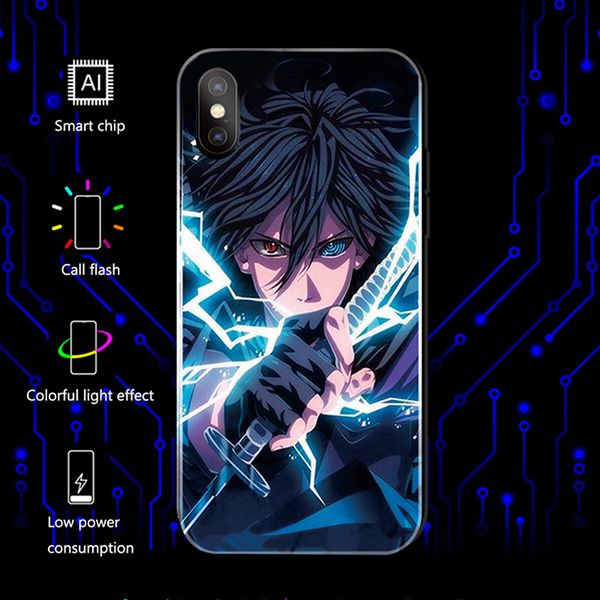 glass-covered luxury naruto sasuke call light luminous mobile phone case suitable for all iphone models huaweimate 20 p 30 glass-covered luxury naruto sasuke call light luminous mobile phone case suitable for all iphone models huaweimate 20 p 30