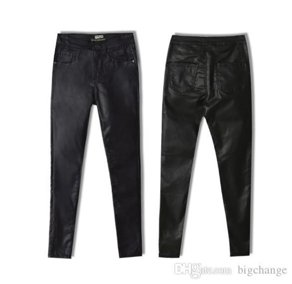 womens high waist slim stretch coated imitation leather pants denim pants pu pocket locomotive wild large size, Blue
womens high waist slim stretch coated imitation leather pants denim pants pu pocket locomotive wild large size, Blue