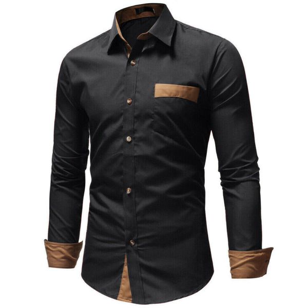 модные мужские роскошные slim fit повседневные рубашки с длинным рукавом вечернее платье рубашка британский стиль карманные топы, White;black
модные мужские роскошные slim fit повседневные рубашки с длинным рукавом вечернее платье рубашка британский стиль карманные топы, White;black