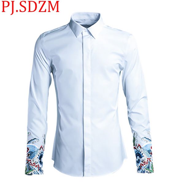 2018 new chinese embroidery of official clothing in qing dynasty men shirts original design simple fashion printing solid shirt, White;black
2018 new chinese embroidery of official clothing in qing dynasty men shirts original design simple fashion printing solid shirt, White;black