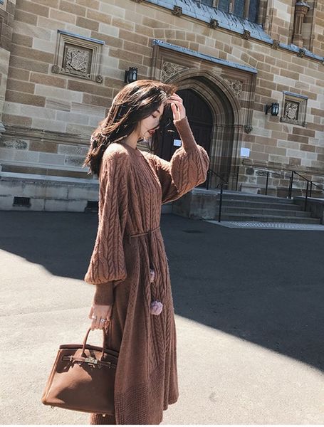 2020 autumn women winter twist knitted sweater dress pullover straight loose vestido casual elegant long sleeve dress pull robe femme, Black;gray
2020 autumn women winter twist knitted sweater dress pullover straight loose vestido casual elegant long sleeve dress pull robe femme, Black;gray