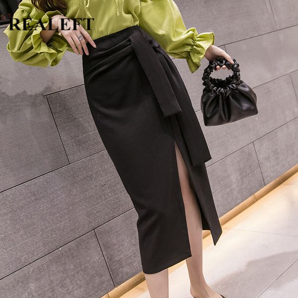 realeft summer 2020 new elegant front split women sheath midi skirts sashes korean style high waist a-line wrap skirts ladies, Black
realeft summer 2020 new elegant front split women sheath midi skirts sashes korean style high waist a-line wrap skirts ladies, Black