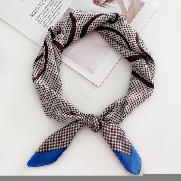 70cm silk scarf women spring autumn small square scarves ladies thin decoration houndstooth literature scarf headscarf, Blue;gray
70cm silk scarf women spring autumn small square scarves ladies thin decoration houndstooth literature scarf headscarf, Blue;gray