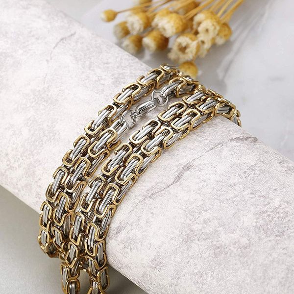 4/6/8mm men necklace byzantine box chain men jewelry silver gold color 22inch length
4/6/8mm men necklace byzantine box chain men jewelry silver gold color 22inch length