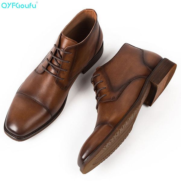 qyfcioufu brown genuine calf leather breathable square captoe retro lace-up handmade office stitching leather men's boot, Black
qyfcioufu brown genuine calf leather breathable square captoe retro lace-up handmade office stitching leather men's boot, Black
