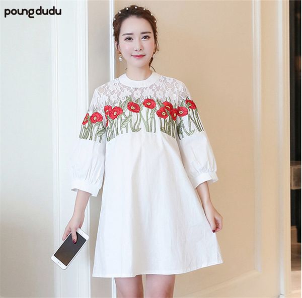 poungdudu maternity pregnant women dress flower embroidery maternity dress large size, White
poungdudu maternity pregnant women dress flower embroidery maternity dress large size, White