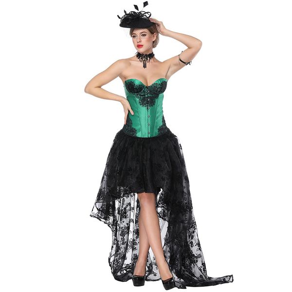 sladuo victorian gothic lace green satin overbust corset dress waist slimming shaper body costume retro cosplay steampunk corset, Black;white
sladuo victorian gothic lace green satin overbust corset dress waist slimming shaper body costume retro cosplay steampunk corset, Black;white